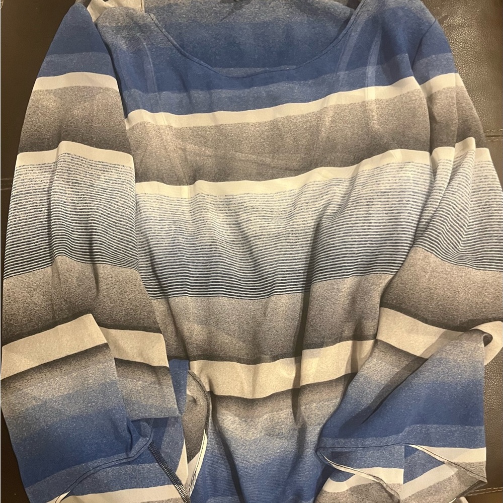 Alfani Two-Tone Blue and Cream Blouse